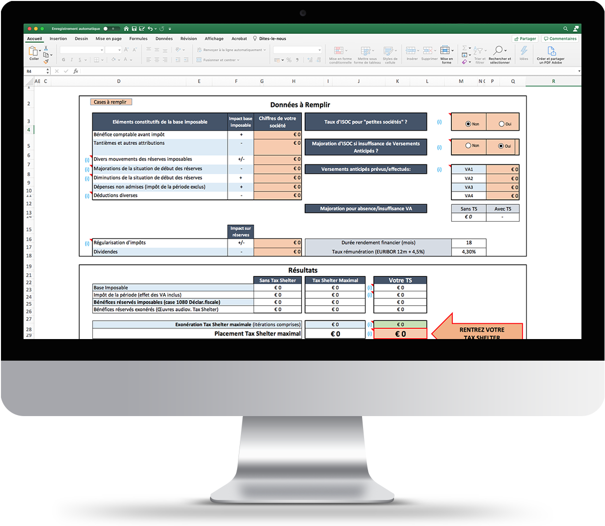 Outil de calcul Tax Shelter